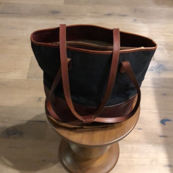Brahmin Leather and Canvas Tote - Picture 2 of 12